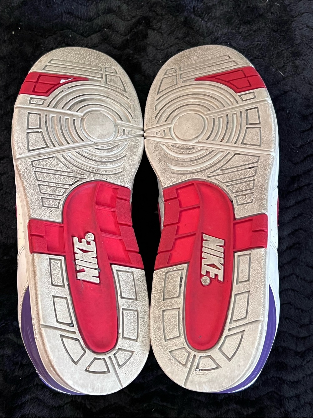 Nike Air Force 2 Sneakers with Red Swoosh and Purple Accents Size 9 - Picture 7 of 9
